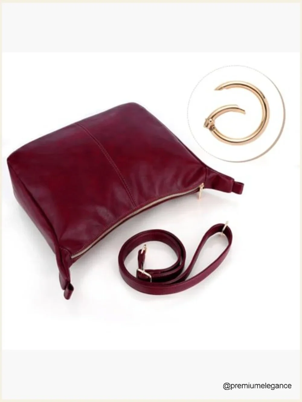 Soft Leather Slouchy Hobo Shoulder Crossbody Bag for Women